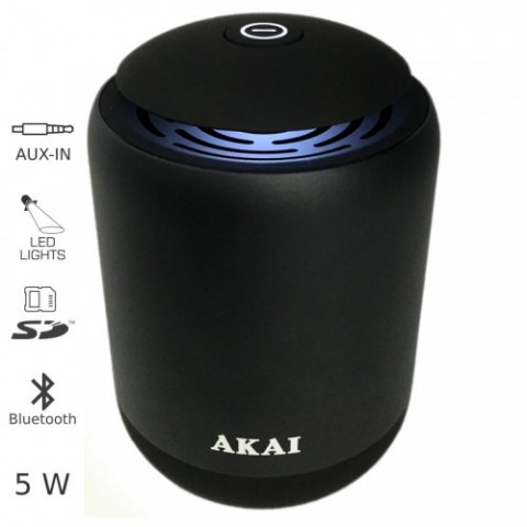AKAI ABTS-S4 Μεταλλικό Ηχείο Bluetooth με LED, USB, SD και AUX – 5W